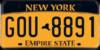 NY license plate GOU8891