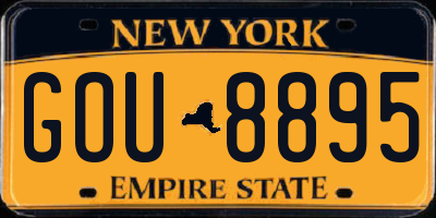NY license plate GOU8895