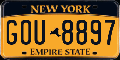 NY license plate GOU8897
