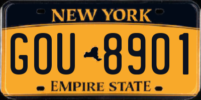 NY license plate GOU8901
