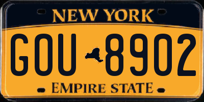 NY license plate GOU8902