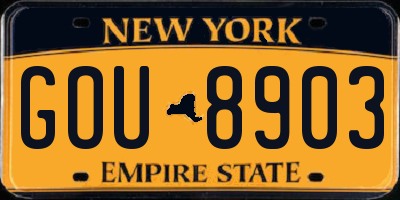 NY license plate GOU8903