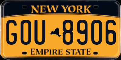 NY license plate GOU8906