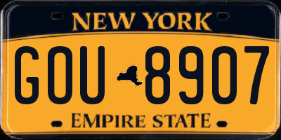 NY license plate GOU8907