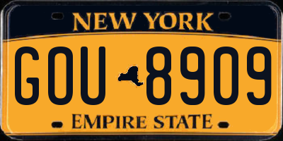 NY license plate GOU8909