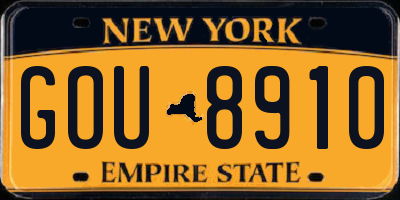 NY license plate GOU8910