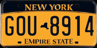 NY license plate GOU8914
