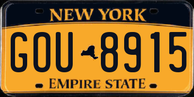 NY license plate GOU8915