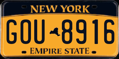 NY license plate GOU8916