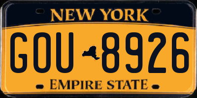 NY license plate GOU8926