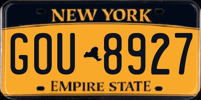 NY license plate GOU8927