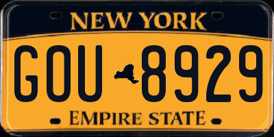 NY license plate GOU8929