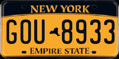NY license plate GOU8933