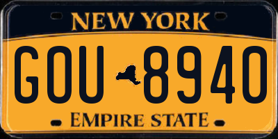 NY license plate GOU8940