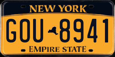 NY license plate GOU8941