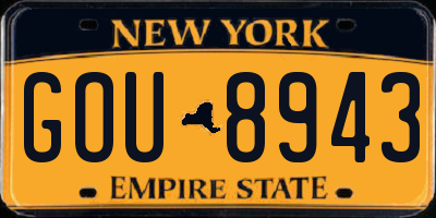 NY license plate GOU8943