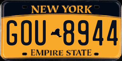 NY license plate GOU8944