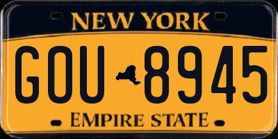 NY license plate GOU8945