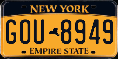 NY license plate GOU8949