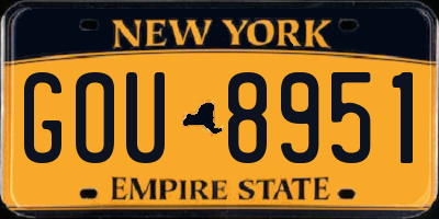 NY license plate GOU8951