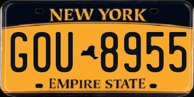 NY license plate GOU8955