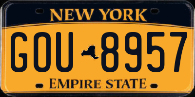 NY license plate GOU8957