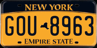 NY license plate GOU8963
