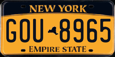 NY license plate GOU8965