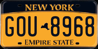 NY license plate GOU8968