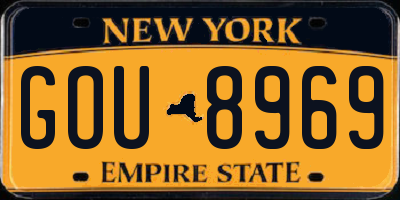 NY license plate GOU8969