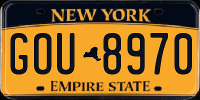 NY license plate GOU8970