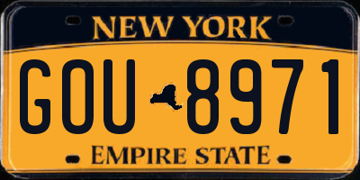 NY license plate GOU8971