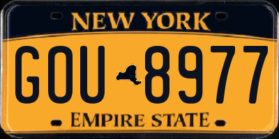 NY license plate GOU8977