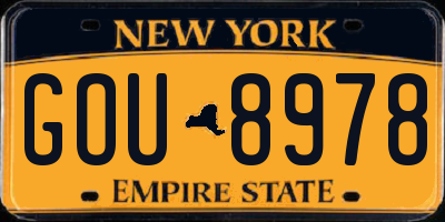 NY license plate GOU8978