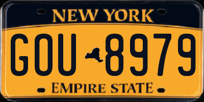 NY license plate GOU8979