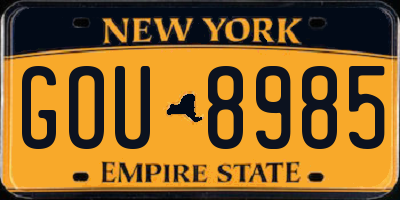 NY license plate GOU8985