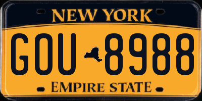 NY license plate GOU8988