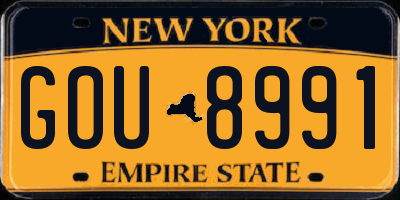 NY license plate GOU8991