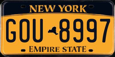 NY license plate GOU8997