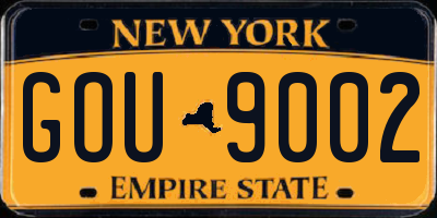 NY license plate GOU9002