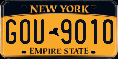 NY license plate GOU9010
