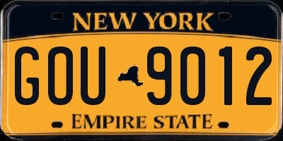 NY license plate GOU9012