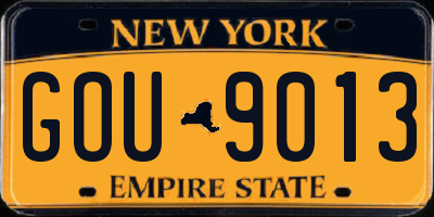 NY license plate GOU9013