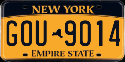 NY license plate GOU9014
