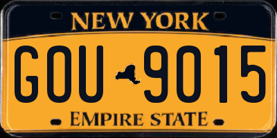 NY license plate GOU9015