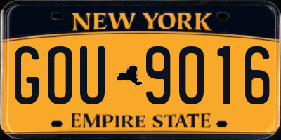 NY license plate GOU9016