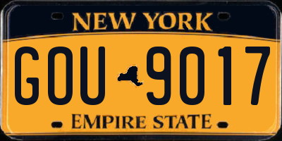 NY license plate GOU9017