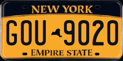 NY license plate GOU9020