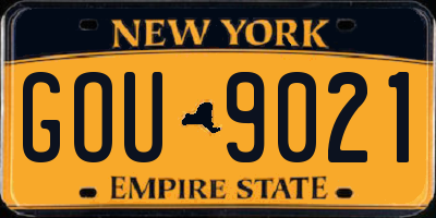 NY license plate GOU9021