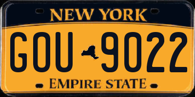 NY license plate GOU9022
